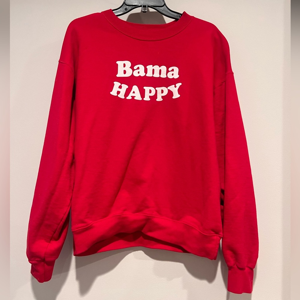 Red Bama Happy Crewneck Size Large